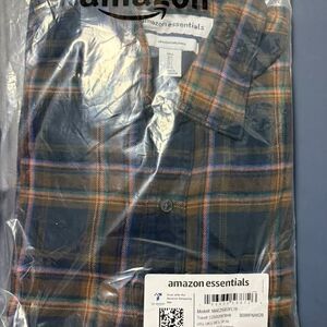 amazon essentials mens outing shirt size Large NEW
